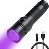 1 x RAW Customer Returns TATTU U1 UV Flashlight Rechargeable 395nm Black Light, 5W Blacklight LED Lamp with Micro USB Charging Cable - RRP €20.16