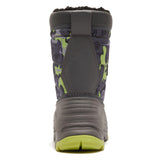 1 x RAW Customer Returns HOBIBEAR Winter Boots Children s Snow Boots Boys Girls Winter Outdoor Warm Waterproof Boots Grey-Fluorescent Green EU 35  - RRP €44.36