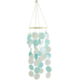 1 x RAW Customer Returns SWECOMZE Feng Shui Mobile Shell Colorful Wind Chime Mother of Pearl Window Decoration, for Window, Wall, Room, Terrace and Balcony Light Green  - RRP €23.99