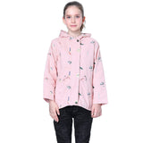 1 x RAW Customer Returns SXSHUN girls transitional jacket, windbreaker with hood and floral embroidery, trench coat, hooded coat, wind coat, spring jacket, spring autumn coat, pink, 116 label size 120  - RRP €27.38