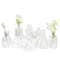 4 x RAW Customer Returns Small Vases Pack of 10 Mini Vases Glass Flower Vase Small Vases Set Various Sizes for Table Decoration Home Wedding Decoration 10 Pieces, Transparent  - RRP €119.96