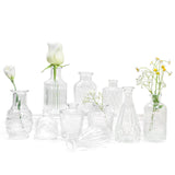 1 x RAW Customer Returns Small Vases 10 Pieces Mini Vases Glass Flower Vase Small Vases Set Various Sizes for Table Decoration Home Wedding Decoration 10 Pieces, Transparent  - RRP €30.6