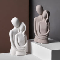 1 x RAW Customer Returns DASNTERED Modern Sculpture Couple Ceramic Sculpture Living Room Ceramic Sculpture Abstract Modern Gift Desk Home Decor Couple Statue - RRP €31.99