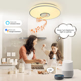 1 x RAW Customer Returns WAYRANK LED Ceiling Light Dimmable with Bluetooth Speaker, Wifi RGB Lamps Compatible with Alexa Google Home, 36W Ceiling Lamp with Remote Control and APP Control for Bedroom, 3600LM - RRP €48.72