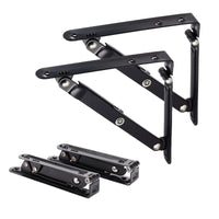 1 x RAW Customer Returns Set of 2 150mm Folding Brackets, 6 Inch Metal Shelf Folding Wall Folding Bracket - RRP €15.99