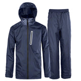 1 x Brand New SwissWell Rainwear Motorcycle Men s Waterproof Work Rain Jacket Reflective Bicycle Rain Trousers Fishing Raincoat Breathable Rain Jacket Rain Trousers Set 2XL Navy Blue  - RRP €66.54