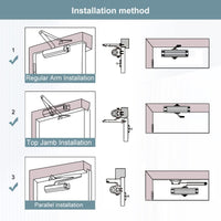 1 x RAW Customer Returns Automatic Door Closer, Adjustable Automatic Door Closer, Aluminum Alloy Door Closer, Spring Door Closer for Automatic Closing Door for Commercial Residential Use - RRP €23.72