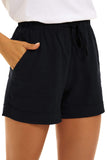 1 x RAW Customer Returns NEYOUQE Shorts Women Elegant Drawstring Casual with Pockets Summer Sports Outdoor Shorts Women Large Sizes Black XXL - RRP €27.99