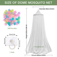 3 x Brand New YANSYUN Luminous Star Mosquito Net, Fluorescent Star Bed Canopy, Dome Mosquito Net, Pre-glued Luminous Star Bed Canopy, Canopy Bed Curtains - RRP €68.4