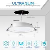 1 x RAW Customer Returns LED Spotlights 230V 9W 720LM, Cold White 6500K, Ultra Thin Recessed Spotlight 2.55mm Dimmable IP44 Waterproof Bathroom LED Spotlights for Bathroom Living Room Kitchen, Cutout 120-130mm, Pack of 6 - RRP €22.8