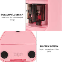 1 x RAW Customer Returns Electric pencil sharpener TOYMYTOY Two-hole pencil sharpener in Pink - RRP €23.59