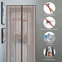 1 x RAW Customer Returns Sekey Mosquito Proof Magnetic Door Curtain for Wooden Doors, Iron Doors, Metal Doors, Balcony Doors, RV Doors, Automatic Magnetic Closing, 80x200 cm, Brown - RRP €14.99