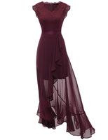 1 x RAW Customer Returns Dressystar Women Elegant Evening Dresses Wedding V-Neck Ball Gowns Maxi Long Bridesmaid Dress Burgundy S - RRP €63.52