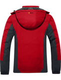 1 x RAW Customer Returns GEMYSE Men s Mountain Waterproof Ski Jacket Windproof Fleece Winter Coat with Hood Red Grey,L  - RRP €88.98