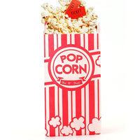 1 x RAW Customer Returns Tebery 200 pieces popcorn bag, paper bags party bag, popcorn box candy bag, red and white striped, 9 x 6 x 21 cm - RRP €18.99