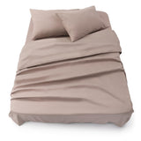 1 x RAW Customer Returns Blumtal Sheet Set - 4 Piece Set, Fitted Sheet for Bed 150, Top 240x275 2 Pillowcases 50x80cm, Taupe - RRP €26.99