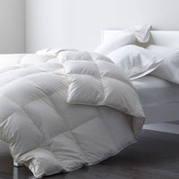 1 x RAW Customer Returns DWR down duvet 155x220cm, medium all-season duvet 100 organic cotton, transition duvet 155x220cm, quilt with down and feathers, Oeko-TEX, white - RRP €99.9