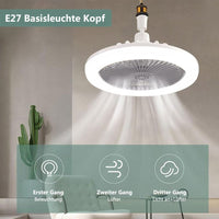 1 x RAW Customer Returns Chandelier with Ceiling Fan, E27 Ceiling Fan with Light, Ceiling Light with Ceiling Fan, Ceiling Fan with Light and Remote Control, Ceiling Fan Light Grey  - RRP €28.69