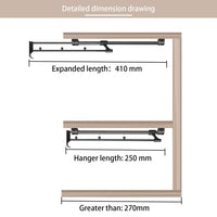 2 x RAW Customer Returns Aresvrgo Extendable Clothes Rail, Adjustable Clothes Rail Wardrobe, Telescopic Clothes Rail Storage Space Saving, for Wardrobes and Storage Areas Telescopic Rod Clothes Rail 25  - RRP €47.98