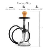 1 x RAW Customer Returns REANICE 17 Shisha Set Chicha with 1 Pipe, Glass Narguile Hookah Set Black  - RRP €53.99