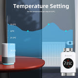 1 x RAW Customer Returns SALCAR Radiator Thermostat TRV801W Thermostat Heating Smart LCD WiFi Thermostat Compatible with Amazon Alexa Google Home Heating Thermostat Tuya Smart Radiator, No Gateway Required - RRP €45.95