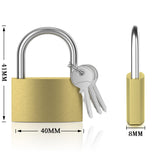 1 x RAW Customer Returns Elodyunhc Pack of 2 40 mm padlock, lock with key, small padlock, brass padlock, padlock with key for locker, suitcase, gym locker - RRP €10.96