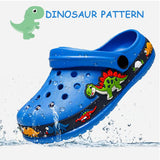 1 x RAW Customer Returns DRECAGE Unisex Children s Clogs Slippers Dinosaur Size 24-30 EU, Eva Garden Clogs Rubber Bathing Shoes Slippers for Boys Girls 26 EU Blue - RRP €18.99