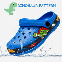 1 x RAW Customer Returns DRECAGE Unisex Children s Clogs Slippers Dinosaur Size 24-30 EU, Eva Garden Clogs Rubber Bathing Shoes Slippers for Boys Girls 29 EU Blue - RRP €18.99