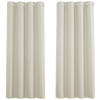 1 x RAW Customer Returns PONY DANCE Blackout curtains, eyelet curtains, set of 2, short curtains, opaque thermal curtain, bedroom curtains and blackout curtains, H 145 x W 140 cm, light beige - RRP €33.23