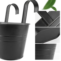 1 x RAW Customer Returns BOFUNX 2pcs Hanging Pots Set Vintage Plant Pot Flower Pot Planter with Hook Balcony Flower Pot Hanging for Decoration Balcony Outdoor Indoor Wall Garden Wall Railing Fence Black 27 14 22cm  - RRP €22.75