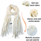 1 x Brand New Vakkery Pashmina Scarf Shawl Winter Warm Soft Stole Wrap Wedding Evening Shawls Scarves for Women Ivory  - RRP €24.0