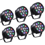 1 x RAW Customer Returns Lixada AC 90-240V 12 LEDs Par Lights 8 Channel RGBW Color Mixing Stage Lighting with DMX Strobe Sound Active Mode for Disco Party Christmas Wall Wash Pack of 6  - RRP €96.99