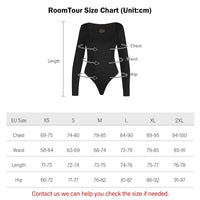 1 x RAW Customer Returns RoomTour Bodysuit Tops Elegant Long Sleeve Body Women s Body for Women String Body 1-Black M - RRP €23.99