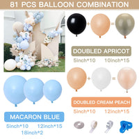 29 x Brand New TOLOYE Balloons Garland, Macaron Blue Double Filled Apricot Cream Peach Balloon Garland Kit for Baby Shower Wedding Valentine s Day Decoration Gender Reveal Birthday Party Supplies - RRP €496.48