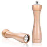 1 x Brand New RANSENERS salt mill spice mill 2-piece set, made of beech wood, ceramic grinder and stainless steel grinder, fineness adjustable 22cm  - RRP €29.15