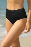 1 x RAW Customer Returns SHEKINI Women s Swimming Trunks Swimwear Ruched Abdominal Control Bikini Bottoms Summer High Waist Pleated Retro Tummy Control Classic Swimming Trunks for Women Black, S  - RRP €28.22