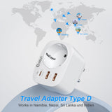 1 x RAW Customer Returns Unidapt 4 in 1 travel adapter for India with 3 USB, adapter India socket, travel adapter India, travel plug type D, adapter for Sri Lanka, India, Nepal, travel plug India power adapter - RRP €18.99