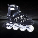 1 x RAW Customer Returns XIUWOUG Inline Skates 38-45 Adjustable roller skates for men and women with ABEC-7 ball bearings and white LED PU rubber wheels Roller skates for children, beginners and adults black, XL EU 42-45  - RRP €80.66