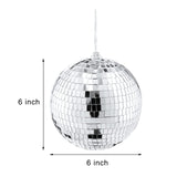 1 x RAW Customer Returns Suwimut 4 pieces 15 cm silver disco ball with mirrors, for hanging, party decoration, home decoration, stage props, cool and funny - RRP €28.4