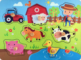 1 x RAW Customer Returns Wooden puzzle farm - high-quality plug-in puzzles for children aged 1-4 years - RRP €10.03