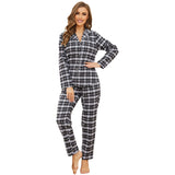 1 x RAW Customer Returns Mnemo Home Women s 100 Cotton Flannel Long Pajamas, Black, XL - RRP €32.99