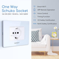 1 x RAW Customer Returns Aigostar Smart Wall Socket, Smart Wall Socket with WiFi Connectivity, Schuko Socket Compatible with Alexa, Google Home, MAX.3680W 16A - RRP €21.62