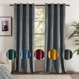 1 x RAW Customer Returns EMEMA 2 pieces blackout curtains, velvet curtains, opaque curtain with eyelets, thermal curtain, eyelet curtain, blackout curtains for bedroom, living room, 140 x 175 cm W x H grey - RRP €36.29