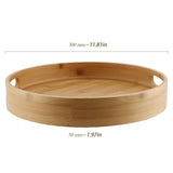 1 x RAW Customer Returns CHEUKYIU Round Bamboo Tray Diameter 30cm Thickness 5cm Bamboo Tray with Handles Round Wooden Tray for Snacks Fruit Coffee Tea Wine Wood - RRP €22.8