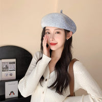 1 x Brand New WANYIG Women s Beret Hat Classic French Beret Basque Cap Vintage Knit Warm Wool Painter Hat for Autumn Winter Black  - RRP €22.8