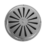 2 x RAW Customer Returns Round Adapted Air Outlet Inox, Regulated Round Ventilation Grille Made of Stainless Steel, Convection Air Outlet Inlet, Open - Closed Ventilation Grille Diameter 17.5 cm  - RRP €48.0