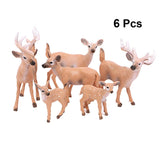 15 x Brand New Amosfun 6pcs Deer Family Christmas ornament artificial Deer Model Wild Forest Animal Woodland Deer Elk Christmas Craft decor Miniature Reindeer Table Figurines Combined Pattern  - RRP €253.95