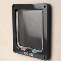 1 x RAW Customer Returns Moaobooh cat flap, 4-way locking cat door, pet flap, pet door M, black  - RRP €19.99