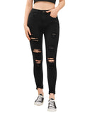 1 x RAW Customer Returns SweatyRocks Jeans Women High Waist Jeans With Holes Jeans Pants With Pockets Skinny Jeans Ripped Jeans S - RRP €43.99