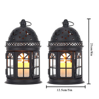 1 x RAW Customer Returns JHY DESIGN Hanging Candle Lanterns 21cm High Set of 2 Garden Lanterns Metal Glass Window Candle Holder for Real Candle Garden Indoor Wedding Bedroom Outdoor Living Room Bedside Balcony White  - RRP €34.7